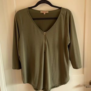 Green XL Casual Couture 3 Quarter Sleeve